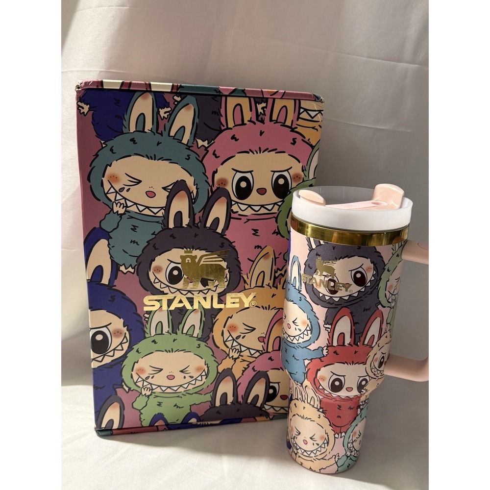 Stanley LoveShackFancy 40oz Quencher Tumbler Pink Bunny Character Print with Box